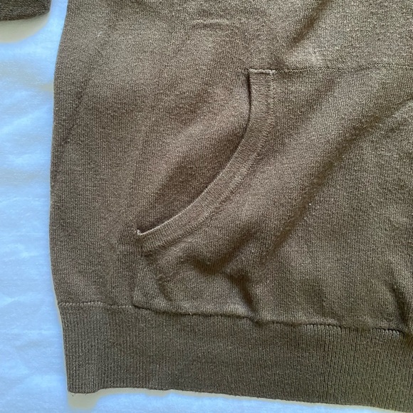Dark brown fine knit hoodie with drawstring - Picture 3 of 3